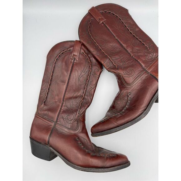 Vintage Acme Mens Brown Leather Western Cowboy Boots Size 10.5D - Picture 1 of 11